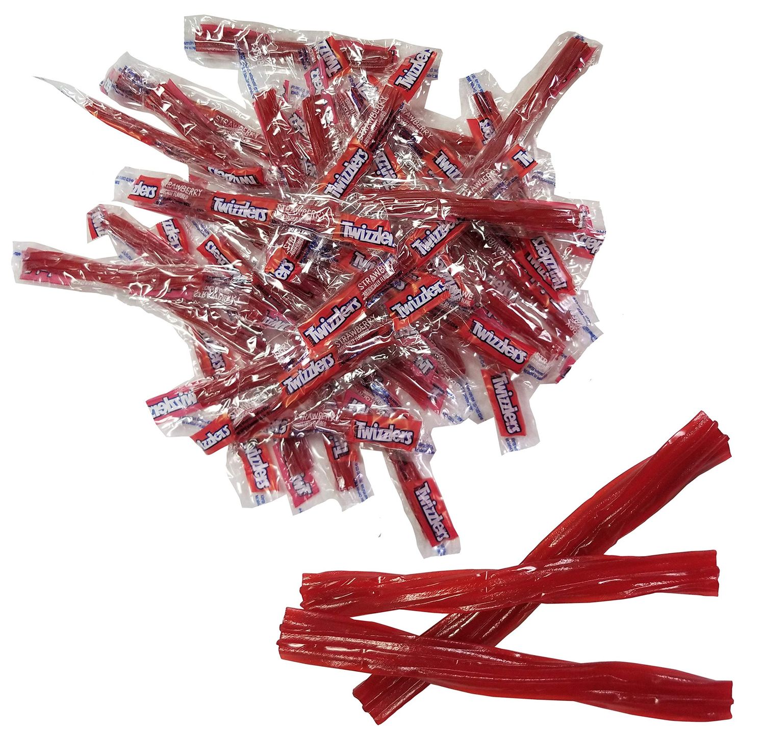 Twizzlers Twists Strawberry Flavored Wrapped Candy 2 Pound Bag Twists- Individually Wrapped