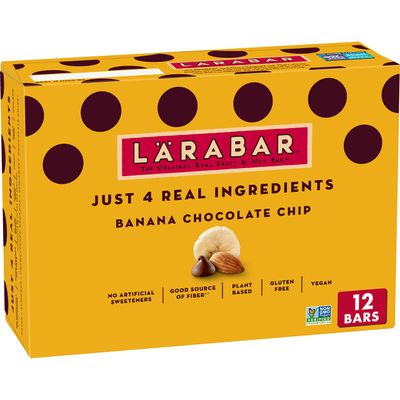Larabar Banana Chocolate Chip, Gluten Free Vegan Fruit &amp; Nut Bars, 12 ct