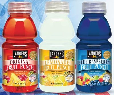 Langers Red, White and Blue Fruit Punch Variety Pack (Pack of 12-10oz bottles)
