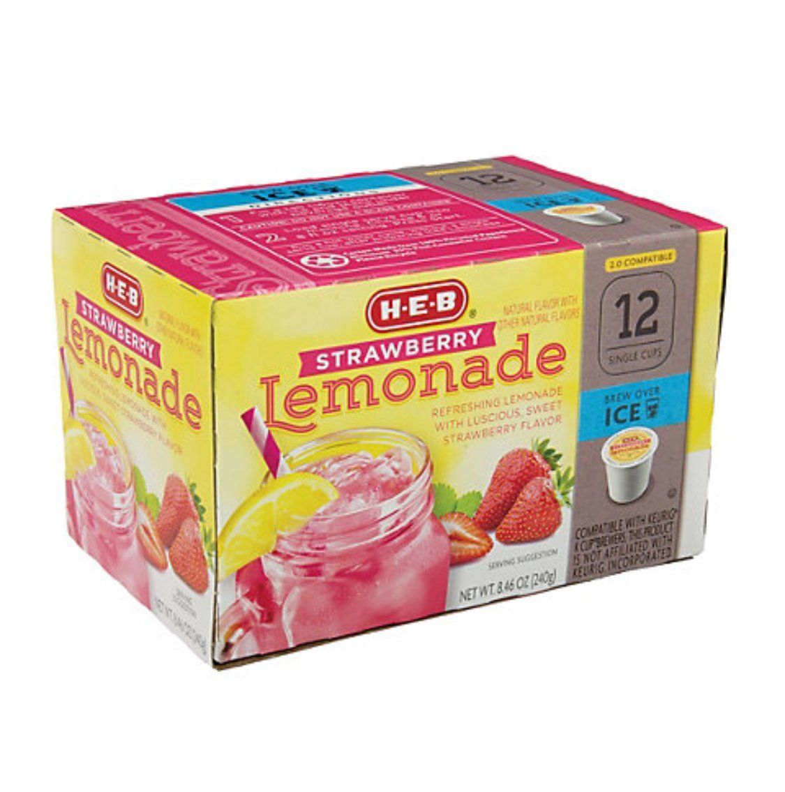 H-E-B Lemonade; 2.0 Compatible 12 cts. (Strawberry Lemonade)