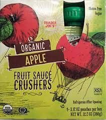 Trader Joe's Organic APPLE Fruit Crushers (4 - 3.17 ounce squeezable pouches)