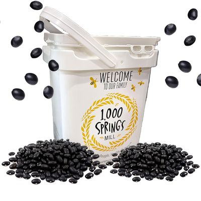 1000 SPRINGS MILL - 25lb Bulk Bucket Organic Black Beans - Used for Soups, Salads, Chili, Dips or Various Breakfast Dishes - Bulk Dry Black Beans - Vegan Friendly