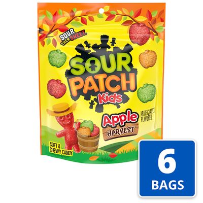SOUR PATCH KIDS Apple Harvest Soft &amp; Chewy Candy, Bulk Candy, 6 - 10 oz Bags