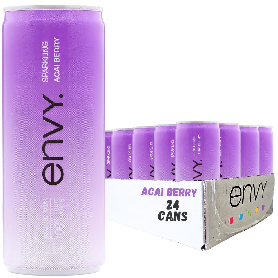 Envy Sparkling 100% Fruit Juice, Acai Berry 8oz (Case of 24)