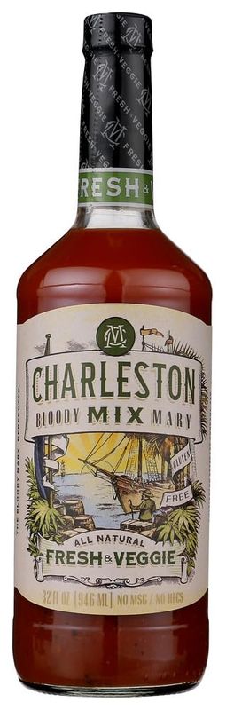 Charleston Mix Premium, All Natural Bloody Mary Mix. Fresh &amp; Veggie, 32oz (2 bottles)