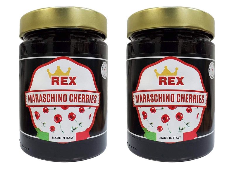 REX Gourmet Cocktail Italian Maraschino Cherries, 14.1 Ounce (Pack of 2)