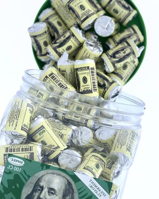 Money Mints-100ct-Individually Wrapped Spearmint Breath Mints with Poly Jar