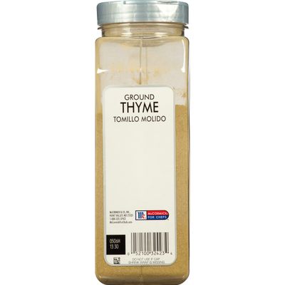 McCormick Culinary Ground Thyme, 11 oz - One 11 Ounce Container of Ground Thyme Seasoning, Best with Chowders and Soups, Meat, Seafood, Mashed Potatoes and More