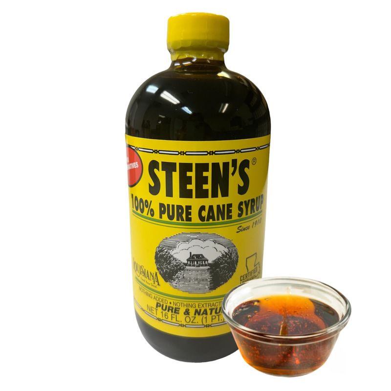 100% Pure Cane Syrup 16fl. Oz (Pack of 1) - No Additives - No Preservatives - Pure &amp; Natural - Open Kettle - Louisiana&#39;s Trusted Brand for Over 100 Years - By Steen&#39;s