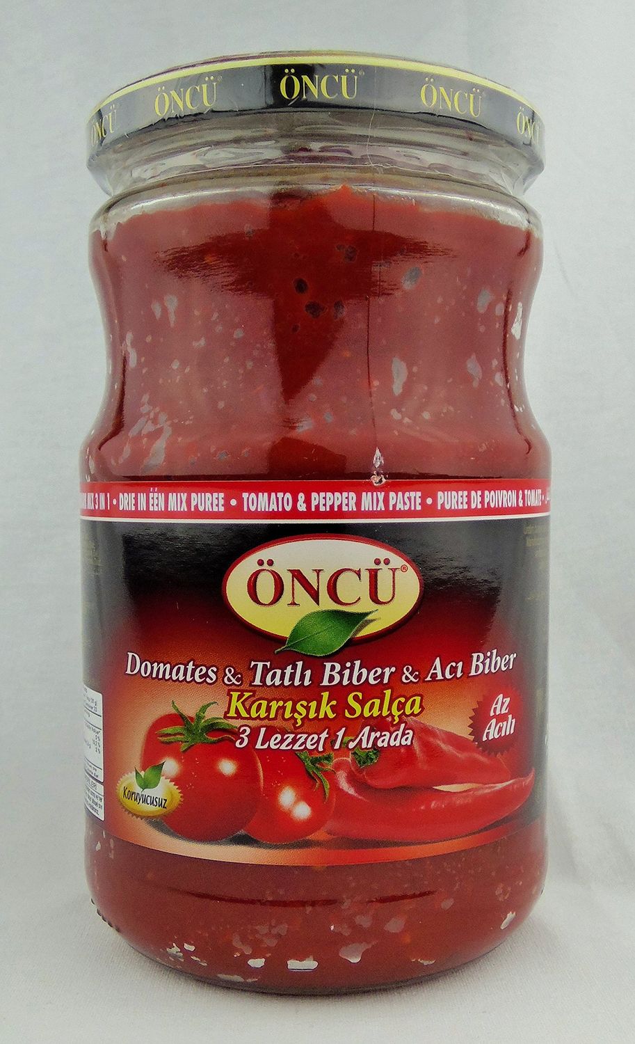 Oncu Traditional and Natural Pastes (Turkish) (Mix 3 in 1 (Hot &amp; Mild Pepper and Tomato) Paste, 700 Gr / 24.64 Oz)
