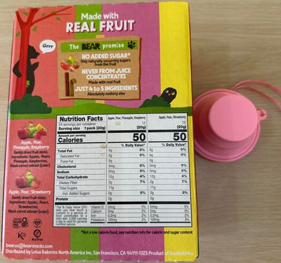 BEAR Real Fruit Rolls, Strawberry &amp; Pineapple Raspberry Variety 24 Pack, Packaged with HealthEmpire supply