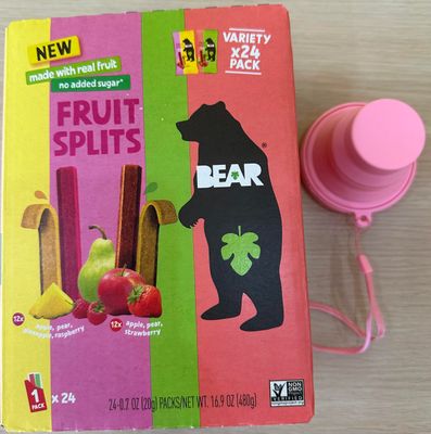 BEAR Real Fruit Rolls, Strawberry &amp; Pineapple Raspberry Variety 24 Pack, Packaged with HealthEmpire supply