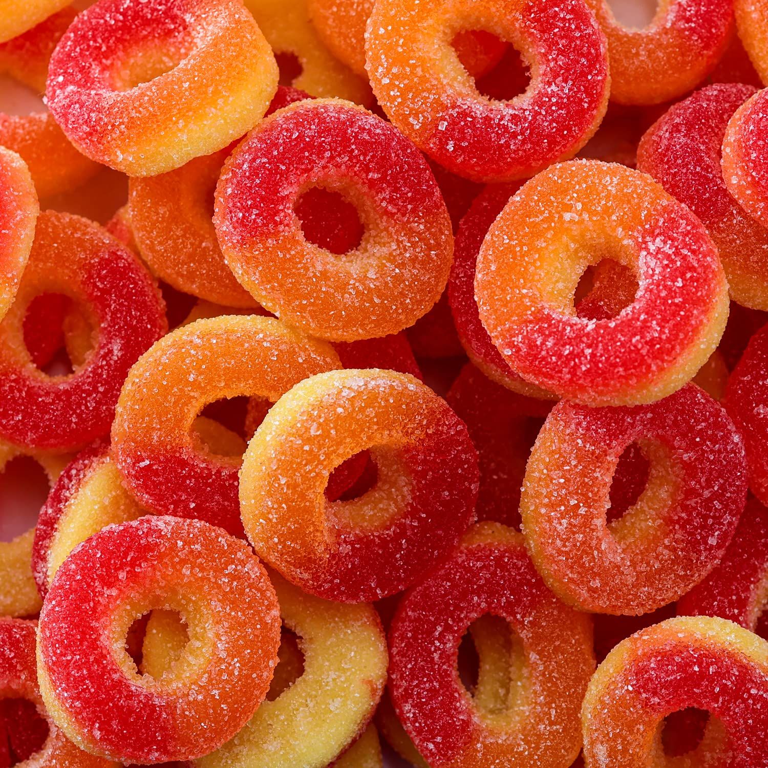 Peach Rings 2-Pound Pack - Soft Gummy Candy, Sour and Sweet