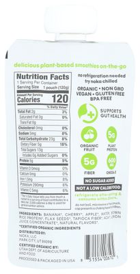NOKA Organic Cherry Acai Superfood Smoothie, 4.22 OZ