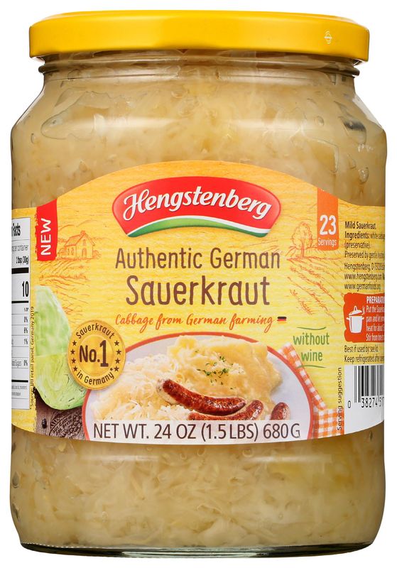 Hengstenberg Authentic German Sauerkraut, 24 Ounce (Pack of 6)