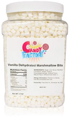 Sarah&#39;s Candy Factory Vanilla Mini Dehydrated Marshmallow Bits in Jar, 8 Oz