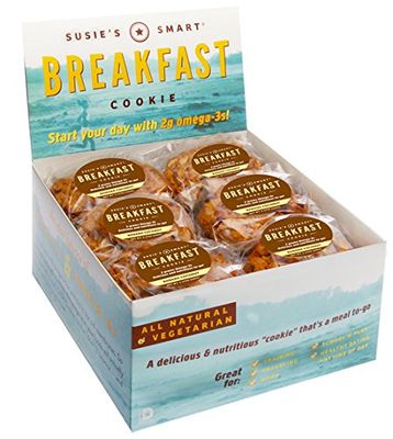 Susie's Smart Breakfast Cookie Healthy Omega-3s and Protein rich Soft Chewy Home-baked Cookie, Coconut/Banana, 3.57 Ounce (Pack of 18), 64.26 Ounce