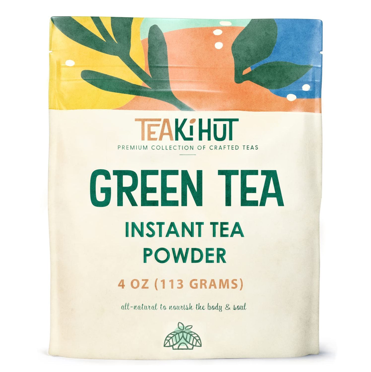 TEAki Hut Instant Green Tea Powder, 4 oz, Unsweetened Drink Powder, Premium Green Tea Instant Powder for Beverages, Smoothies or Baked Goods, Green Tea Detox, Great Hot or Cold, 113 Servings