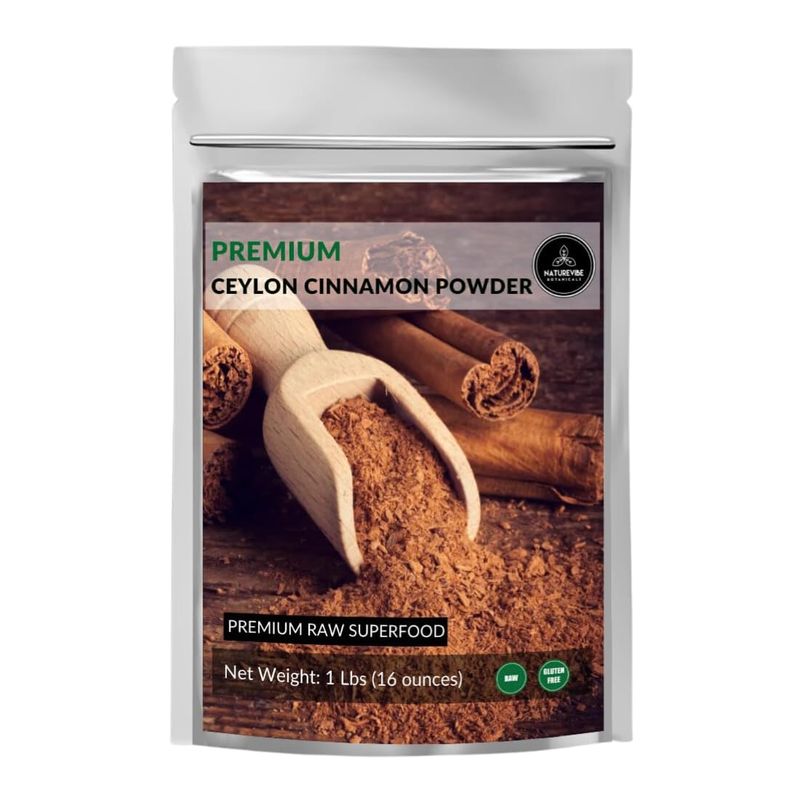 Ceylon Cinnamon Powder (1lb), Ground Premium Quality by Naturevibe Botanicals | Gluten-Free, Keto Friendly &amp; Non-GMO (16 ounces)