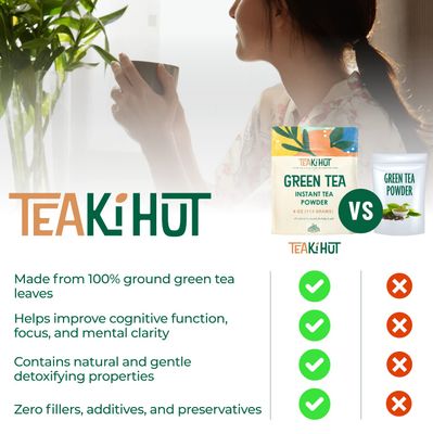 TEAki Hut Instant Green Tea Powder, 4 oz, Unsweetened Drink Powder, Premium Green Tea Instant Powder for Beverages, Smoothies or Baked Goods, Green Tea Detox, Great Hot or Cold, 113 Servings