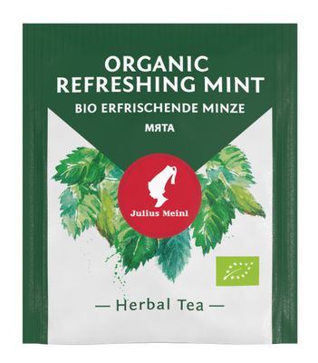 Julius Meinl Organic Refreshing Mint Herbal Tea 25 tea bags - Plastic Free Packaging &amp; Biodegradeable Filter