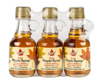 Turkey Hill Sugarbush 100% Pure Canadian Premium Grade A Maple Syrup, Clear Jug Amber Rich Taste (3 Pack, 40ml)