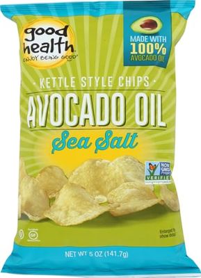 Good Health Avocado Oil Kettle Style Chips with Sea Salt 5 oz. Bag (4 Bags)