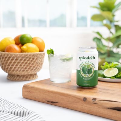 Spindrift Sparkling Water, Nojito Flavored, Made with Real Squeezed Fruit, 12 Fl Oz Cans, Pack of 24 (Only 4 Calories per Can)
