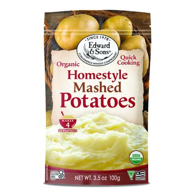 Edward &amp; Sons Organic Homestyle Mashed Potatoes - Instant Mashed Potatoes, Instant Potatoes, Organic Potato Flakes, Vegan - 3.5 Oz (Pack of 6)