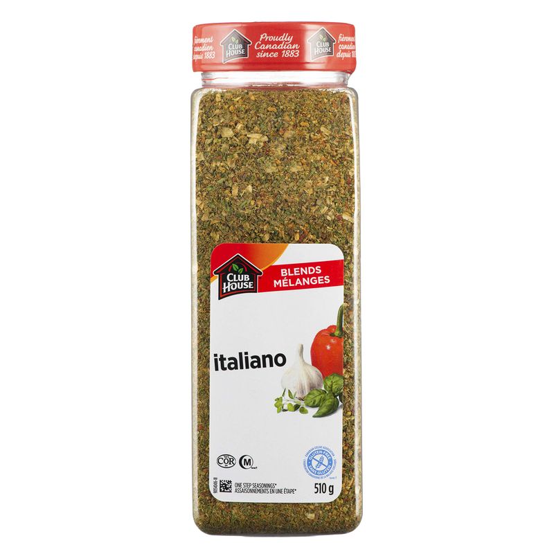 Club House, Quality Natural Herbs &amp; Spices, One Step Seasoning, Italiano, 510g (17.99oz), Product of Canada
