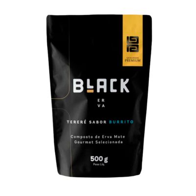 BLACK ERVA - Brazilian Yerba Mate Terere - Selected Herbs - Longlast Flavor - 17.637 OZ (500g) (Burrito)