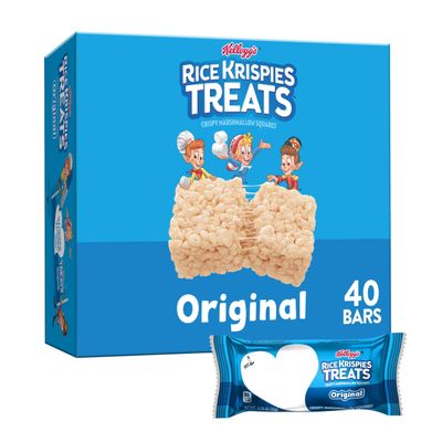 Kellogg&#39;s Rice Krispies Treats Crispy Marshmallow Squares Original, 0.78 Oz, 40 Ct