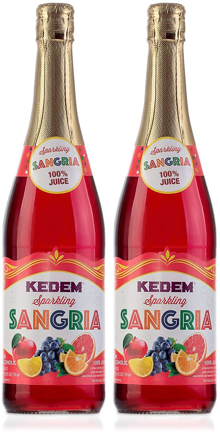 Kedem Sparkling 100% Concord Grape Juice, 25.4oz (2 Pack), Kosher, Non Alcoholic, No Added Sugar