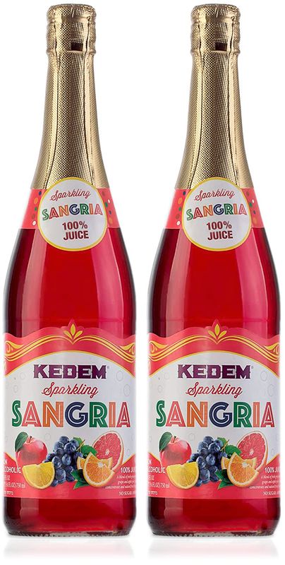 Kedem Sparkling 100% Concord Grape Juice, 25.4oz (2 Pack), Kosher, Non Alcoholic, No Added Sugar