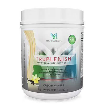 Plant Based Protein TruPLENISH Nutrition Shakes - Creamy Vanilla 18.3 oz. Full of Vitamins, Minerals, Probiotics, Glyconutrients, &amp; Over 20gms Protein Shakes. Gluten, MSG &amp; Soy Free Protein Powder