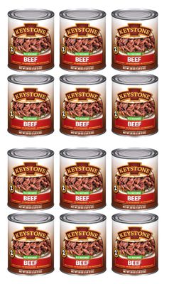 Keystone Meats All Natural Canned Beef 28 Oz Long Shelf Life Emergency Survival Food Canned Meat | Fully Cooked Ready to Eat | Gluten Free Pack of 12