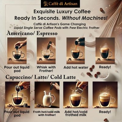 BrezÃƒÂ¨  Frother Cold Brew Concentrate Instant 24 Coffee Pods 100 Pure Rich Arabica Dark Roast Coffee Beans Syrup  Instant Coffee Concentrate Liquid Capsule From CaffÃƒÂ¨ Di Artisan