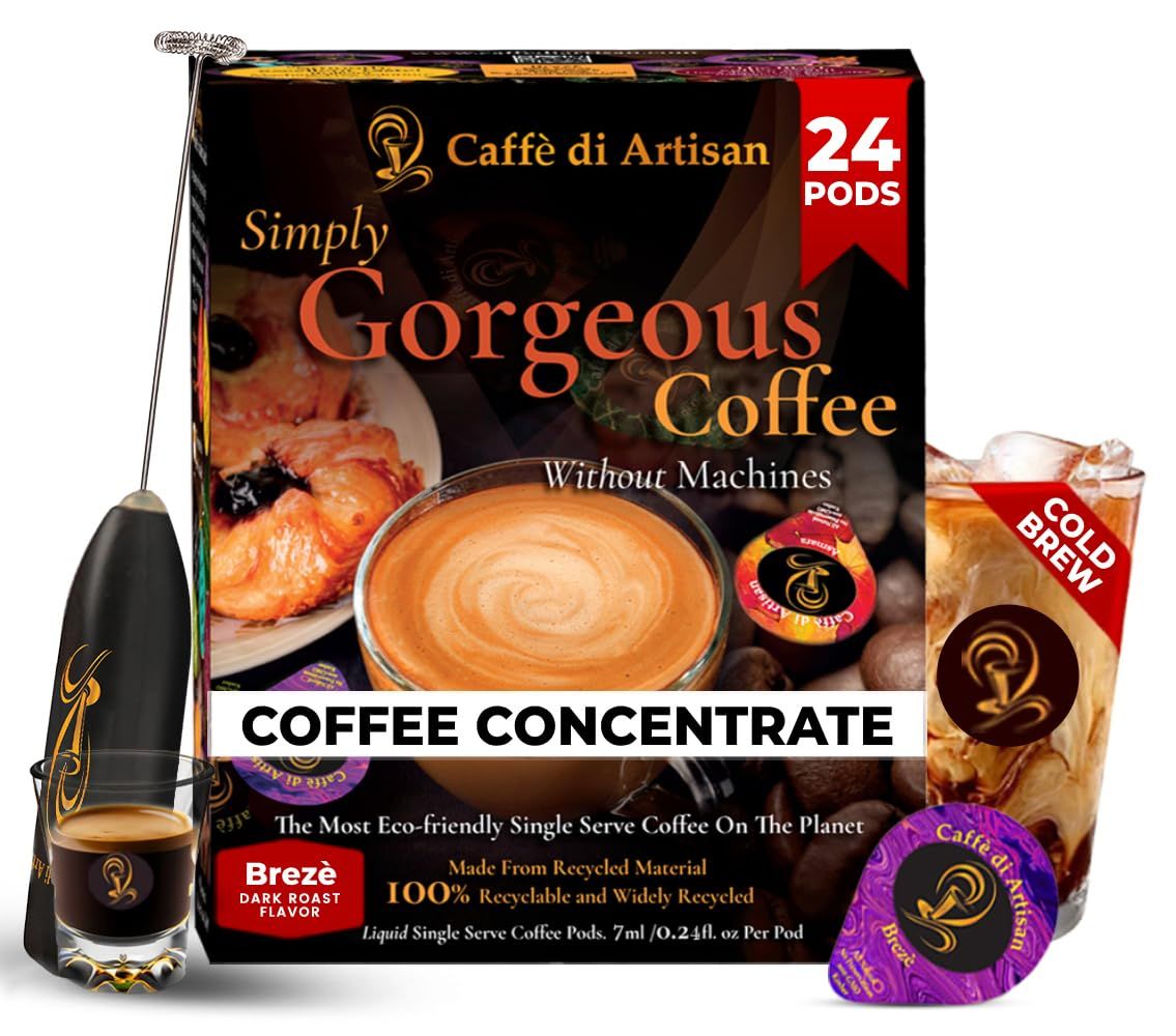 BrezÃƒÂ¨  Frother Cold Brew Concentrate Instant 24 Coffee Pods 100 Pure Rich Arabica Dark Roast Coffee Beans Syrup  Instant Coffee Concentrate Liquid Capsule From CaffÃƒÂ¨ Di Artisan
