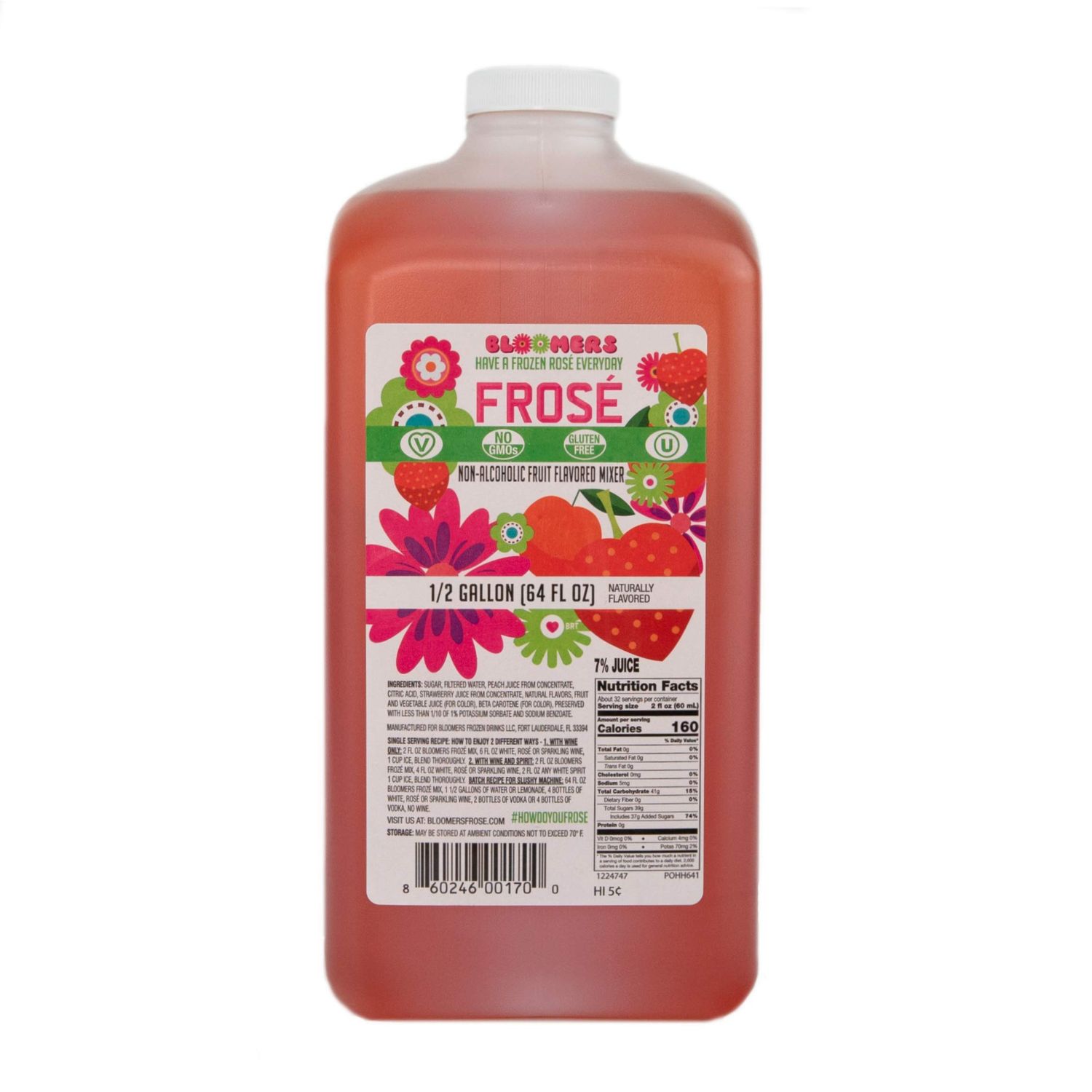 Bloomers Fros &amp; More Regular Drink Mix 64oz Bottle - No GMO&#39;s, Gluten Free, Vegan, &amp; Kosher