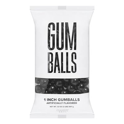 Candy Envy - Black 1 Gumballs - 2lb Bag - NEW &amp; IMPROVED FLAVOR - Approximately 113 Gumballs Per Bag - North American Made &amp; Kosher Certified