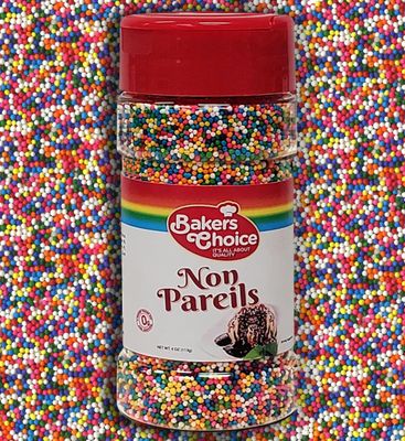 Baker&#39;s Choice Rainbow NonPareils Sprinkles - Cake Sprinkles and Toppings - Non Pareil Sprinkles - Gluten Free - Dairy Free - Kosher - 4 oz., Multicolored
