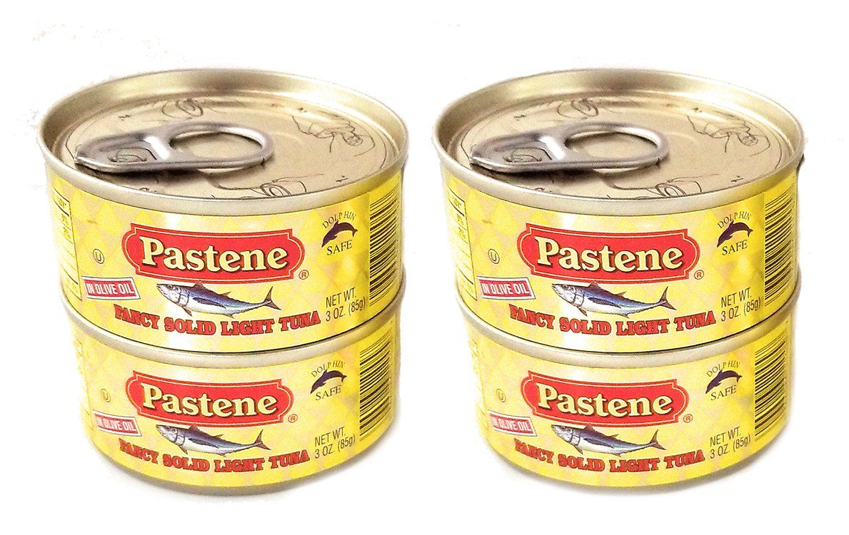 Pastene Fancy Light Tuna in Olive Oil (Dolphin Safe) Kosher 4 - 3 Ounce Cans