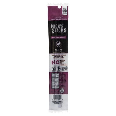 Nick's Sticks Spicy Free Range Turkey Snack Sticks | Made in the USA | Gluten Free | Paleo, Keto, Whole30 Approved | No Soy, Antibiotics or Hormones (6 - 1.7oz. Packs of 2 Sticks)
