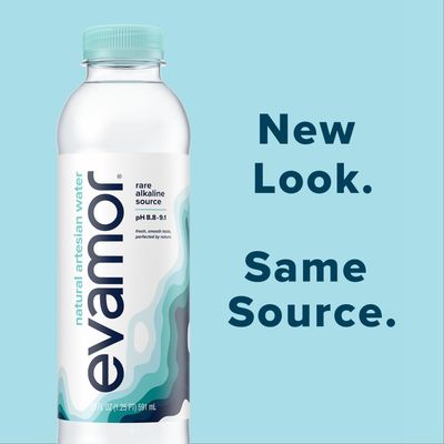EVAMOR Artesian Bottled Water - Single Source, Naturally Alkaline and Full of Electrolytes for Hydration and Health, 20 Fl. Oz. Bottles (Pack of 12)