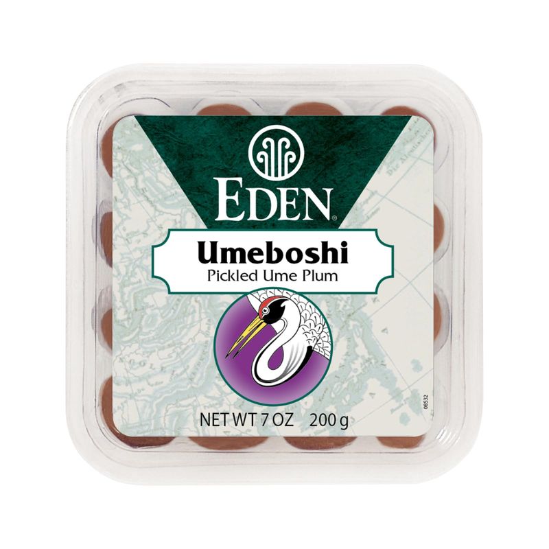 Eden Umeboshi Plum, Japanese Pickled Plum, Wakayama Grown, Whole, Traditionally Made in Japan, No MSG, No Chemical Additives, 7.05 oz