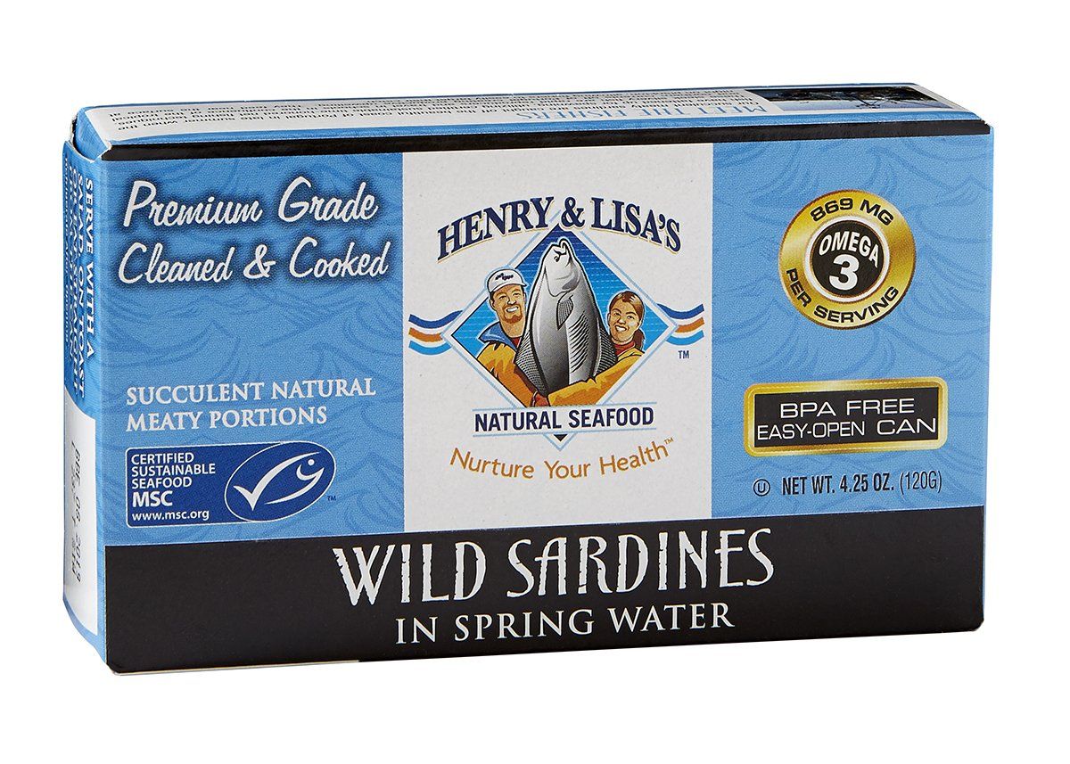 Henry &amp; Lisa&#39;s Natural Seafood Wild Sardines in Spring Water, 4.25 Ounce (Pack of 12)