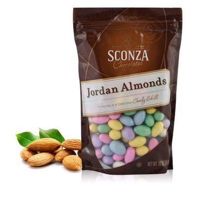 Sconza Assorted Jordan Almonds | Candy Coated California Almonds | Made in the USA |Pack of 1 (16 Ounce)