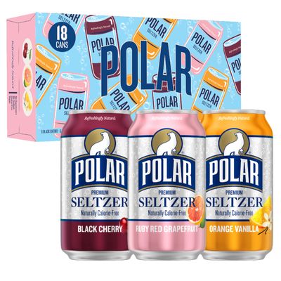 Polar Seltzer Water Crowd Pleaser Variety Pack, 12 fl oz cans, 18 pack