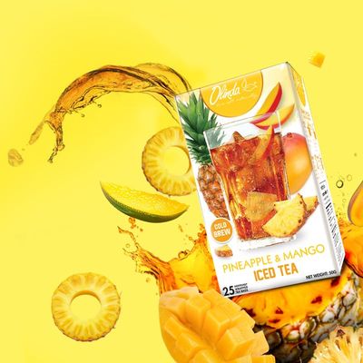 Olinda Pineapple  Mango Sweetened Iced Tea Caffeinated Brew Hot or Cold 25 Tea Bags  Pack of 1