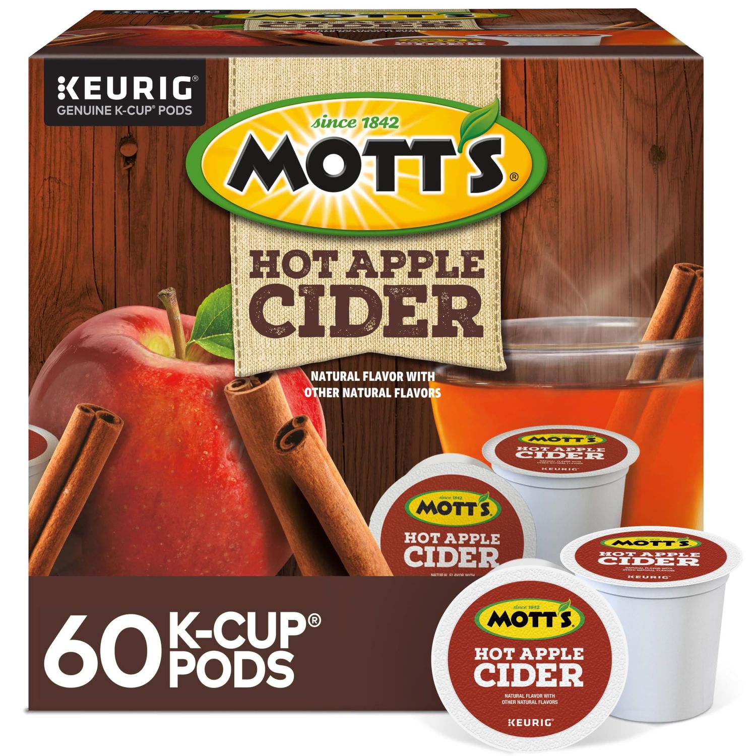 Mott&#39;s Hot Apple Cider, 60 Count (6 Packs of 10)